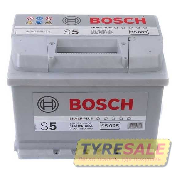 Купить Аккумулятор BOSCH (S5005) 6CT-63 АзЕ R