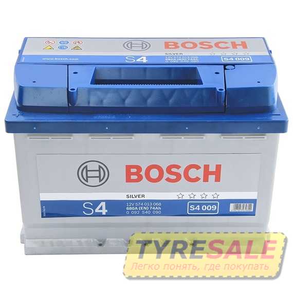 BOSCH (S4009) 74Ah-12v - Интернет магазин шин и дисков по минимальным ценам с доставкой по Украине TyreSale.com.ua