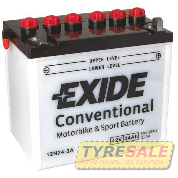 Аккумулятор EXIDE (12N24-3A) ​24Ah-12v - Интернет магазин шин и дисков по минимальным ценам с доставкой по Украине TyreSale.com.ua