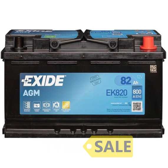 Купити Акумулятор EXIDE Start-Stop AGM (EK820) 82Аh 800A R+
